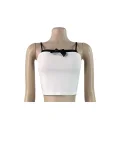 Print Bow Tie Camisole Top+Lace Fifth Pants Suit CH-26020