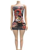 Hot Drill Print Tight Tube Tops Dress GFCF-1468