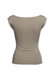 Solid Color Drawstring Sleeveless Tops YWXS-K25L1619