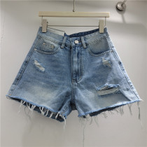 Holes Raw Edge Denim Shorts GZYN-R9117