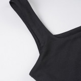 Solid Color Tank Tops Fifth Pants 2 Piece Set GPKJ-MR43851