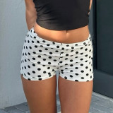 Polka Dots Print Slim Shorts GNZD-32825PBY