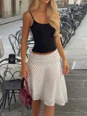 Polka Dot Print Irregular Two Piece Skirts Set YWXS-K26L2368