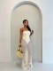 Wrap Chest Soldi Color Hollow Out Maxi Dress YWXS-K26L2407
