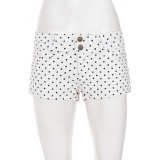 Polka Dots Print Denim Shorts GPKJ-MR48798