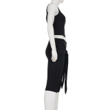 Solid Color Tank Tops Fifth Pants 2 Piece Set GPKJ-MR43851
