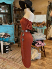 Solid Color Wrap Chest Split Long Dress YWXS-K26L2142