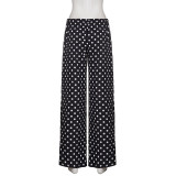 Polka Dots Print Straight Pants GPKJ-MR48759
