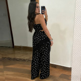 Polka Dots Print Tassel Two Piece Pants Set YF-11014