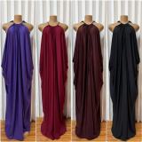 Solid Color Pleated Backless Maxi Dress GADE-11328