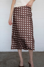 Polka Dot Print Slim Long Skirt QMZF-18023
