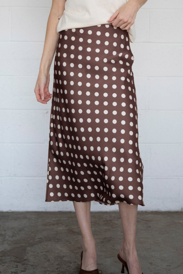 Polka Dot Print Slim Long Skirt QMZF-18023