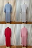 VIP1 Solid Color Long Sleeve Split Shirt Dress GMYU-11324