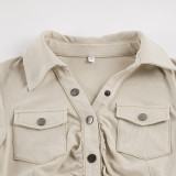 Short Sleeve Lapel Solid Color Shirt GPKJ-MR49194