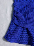 Sleeveless Ruffed Solid Color Two Piece Pants Set QYMF-F179