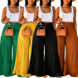 Solid Color Press Pleated Loose Pants QYMF-N108