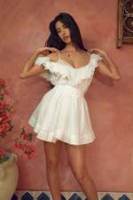 V Neck Loose Lace Nightgown Loungewear Dress QMZF-18015