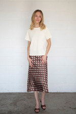 Polka Dot Print Slim Long Skirt QMZF-18023