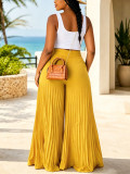 Solid Color Press Pleated Loose Pants QYMF-N108