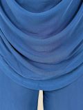 Solid Color Mesh Long Sleeve Tops Short Suit SHD-9984
