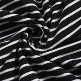 Stripe Wrap Chest Top Two Piece Skirts Set GFRT-32407SHY