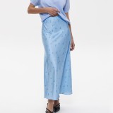 Satin Print Long Skirts GKYS-1111