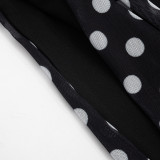 Color Block Polka Dots Print Short Suit GDSF-J26ST178