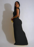 Solid Color Deep V Neck Maxi Dress SFY-886