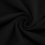 Solid Color Hollow Out Tops Seventh Pants Suit GDSF-J26ST187