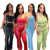 Sleeveless Sport Tank Tops Two Piece Pants Set SFY-871