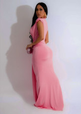 Solid Color Deep V Neck Maxi Dress SFY-886