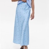 Satin Print Long Skirts GKYS-1111