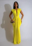 Solid Color Deep V Neck Maxi Dress SFY-886