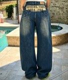 Plus Size Fashion Loose Straight Jeans GYLN-4974