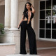 Sexy Tie Up Backless Solid Color Jumpsuit BY-7687