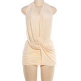 Halterneck Sleeveless Backless Mini Dress GZJQ-K6D07451A