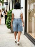 Hot Drill Bow-Tie Denim Shorts GYLN-9839