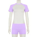 Casual Sports Short Sleeve Shorts Suit (With Hairband) GSXL-HD999910