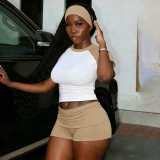 Casual Sports Short Sleeve Shorts Suit (With Hairband) GSXL-HD999910