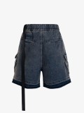 Plus Size Washed Tie Up Loose Fifth Jeans GYLN-9160