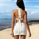 Sleeveless Backless Hollow Out Mini Dress GZJQ-K6D07078A