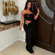Sexy Hollow Out Backless Tube Top Maxi Dress BY-7696