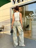 Plus Size Lace Holes Print Jeans GYLN-0197