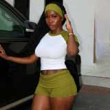 Casual Sports Short Sleeve Shorts Suit (With Hairband) GSXL-HD999910