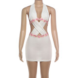 Sleeveless Backless Hollow Out Mini Dress GZJQ-K6D07078A
