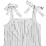 Solid Color Stripe Sling Loose Jumpsuit BY-7698