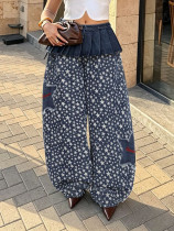 Plus Size Detachable Waistband Star Patches Jeans GYLN-6267