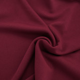 Solid Color Lapel Zipper Two Piece Skirts Set GSZM-D26ST167
