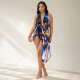 Halterneck Print Mesh Tie Up Romper GSZM-Q26RP035