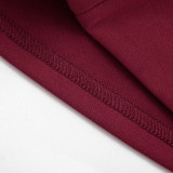 Solid Color Lapel Zipper Two Piece Skirts Set GSZM-D26ST167